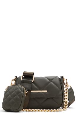 ALDO Mininoriee Quilted Faux Leather Crossbody Bag in Khaki