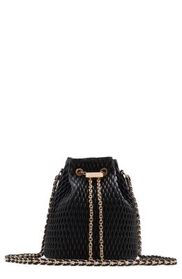 ALDO Natalya Quilted Faux Leather Bucket Bag in Black