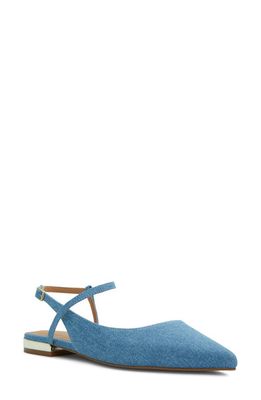 ALDO Sarine Ankle Strap Pointed Toe Flat in Blue