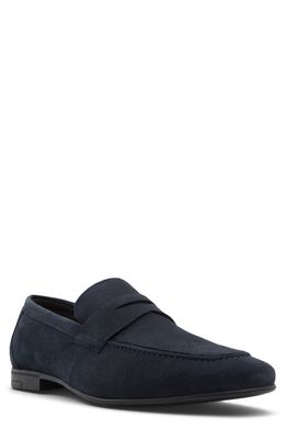 ALDO Wakith Suede Apron Toe Penny Loafer in Navy