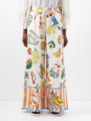 Ale mais - Theo Tropical-print Twill Trousers - Womens - Multi