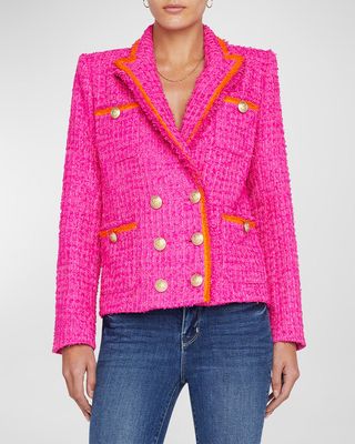 Alectra Neon Tweed Collared Jacket