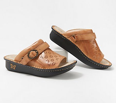Alegria Leather Swivel Strap Slide Sandals - Klover
