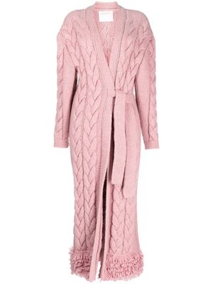 Alejandra Alonso Rojas cable-knit belted cardi-coat - Pink