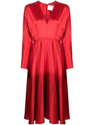 Alejandra Alonso Rojas silk midi dress - Red