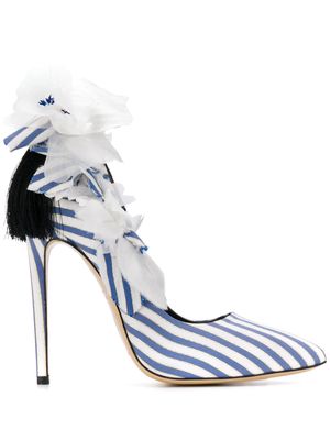 Aleksander Siradekian Fleurs striped sandals - Blue