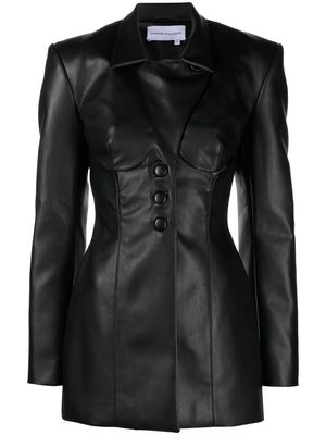 Aleksandre Akhalkatsishvili cut-out faux leather blazer - BLACK