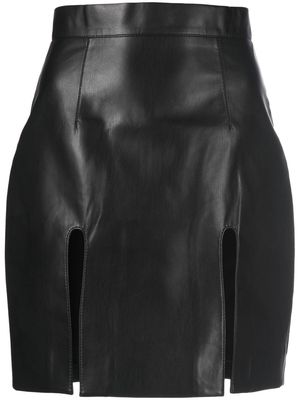 Aleksandre Akhalkatsishvili cut-out faux-leather mini skirt - Black