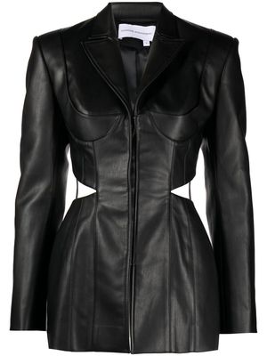 Aleksandre Akhalkatsishvili faux leather blazer - Black