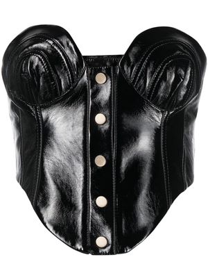 Aleksandre Akhalkatsishvili faux-leather strapless top - Black
