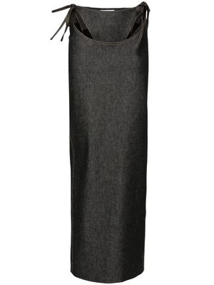 Aleksandre Akhalkatsishvili layered denim maxi skirt - Grey