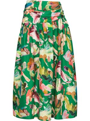 ALEMAIS Arlo ruched midi skirt - Forrest