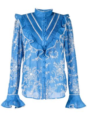 ALEMAIS Bonnie ruffled blouse - Blue