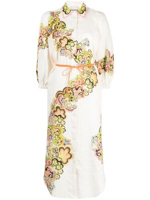 ALEMAIS floral-print button-down dress - Neutrals