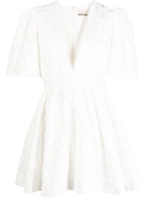 ALEMAIS Iggy floral-embroidered cotton minidress - White