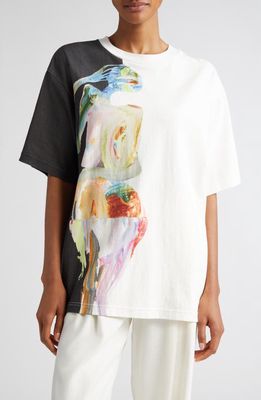 ALEMAIS Jedda Print Organic Cotton T-Shirt in Black/White Multi