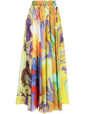 ALEMAIS Luca graphic-print pleated skirt - Multicolour