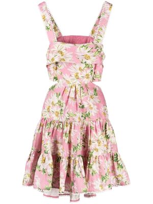 ALEMAIS Maia cut-out linen minidress - Pink