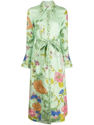 ALEMAIS Olivia floral-print linen shirtdress - Green
