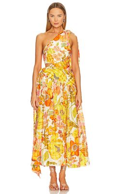 Alemais Silas One Shoulder Gown in Yellow