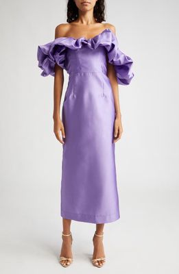 ALEMAIS Suzi Off the Shoulder Dress in Violet