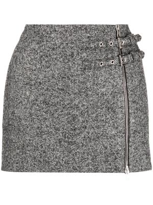 Alessandra Rich Alessandra buckled miniskirt - Grey