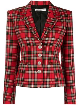 Alessandra Rich Americana tartan-check blazer - Red
