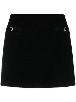 Alessandra Rich bouclé virgin wool-blend miniskirt - Black