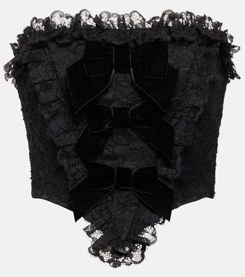 Alessandra Rich Bow-detail lace corset top