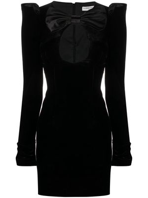 Alessandra Rich bow-detail velvet minidress - Black