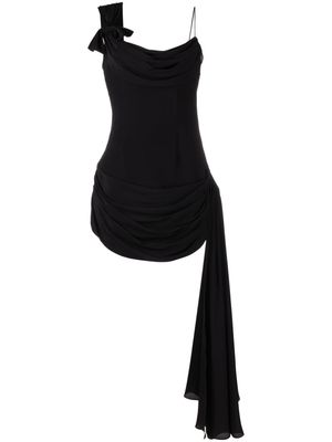 Alessandra Rich bow draped silk minidress - Black