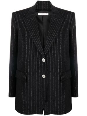 Alessandra Rich boxy pin-stripe wool blazer - Black