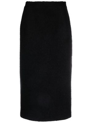 Alessandra Rich brushed-finish high-waisted skirt - Black