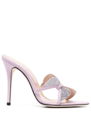 Alessandra Rich Butterfly crystal-embellished sandals - Purple