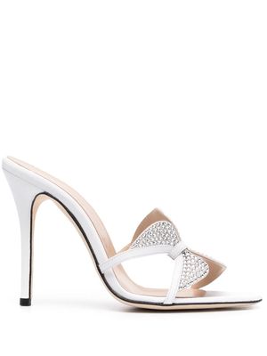 Alessandra Rich Butterfly crystal-embellished sandals - White