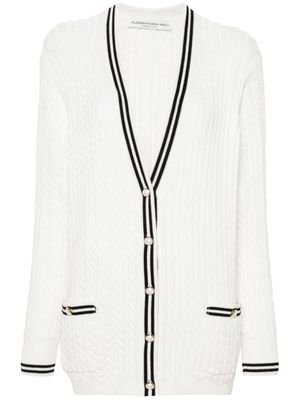 Alessandra Rich cable-knit cotton cardigan - White