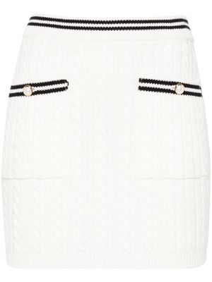 Alessandra Rich cable-knit mini skirt - White