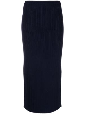 Alessandra Rich cable-knit pencil skirt - Blue