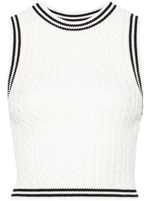 Alessandra Rich cable-knit sleeveless top - White