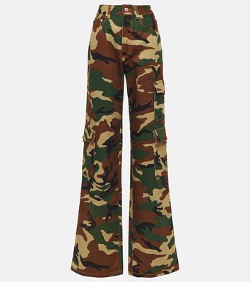 Alessandra Rich Camouflage cotton cargo pants