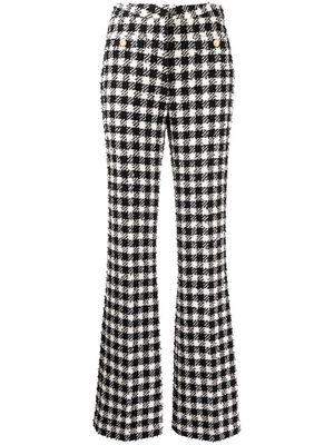 Alessandra Rich checked flared trousers - Black