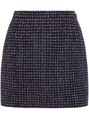 Alessandra Rich checked tweed miniskirt - Blue