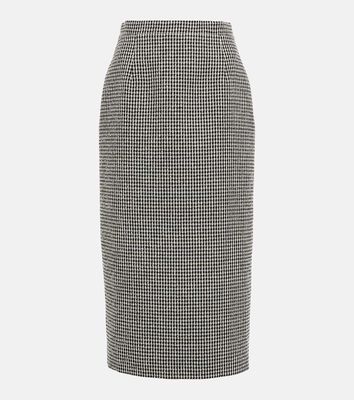 Alessandra Rich Checked wool-blend midi skirt