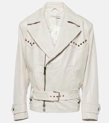 Alessandra Rich Croc-effect leather jacket