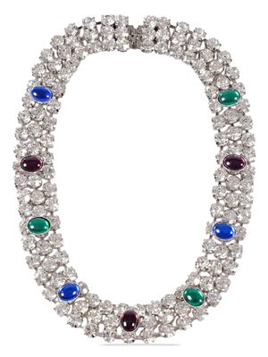Alessandra Rich crystal chain necklace - White