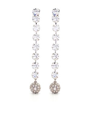 Alessandra Rich crystal drop clip-on earrings - Grey