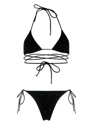 Alessandra Rich crystal-embellished bikini - Black