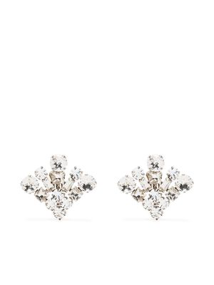 Alessandra Rich crystal-embellished clip-on earrings - White