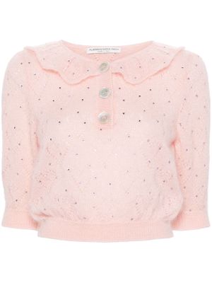 Alessandra Rich crystal-embellished crop top - Pink