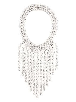 Alessandra Rich crystal-embellished fringed-edge necklace - Silver